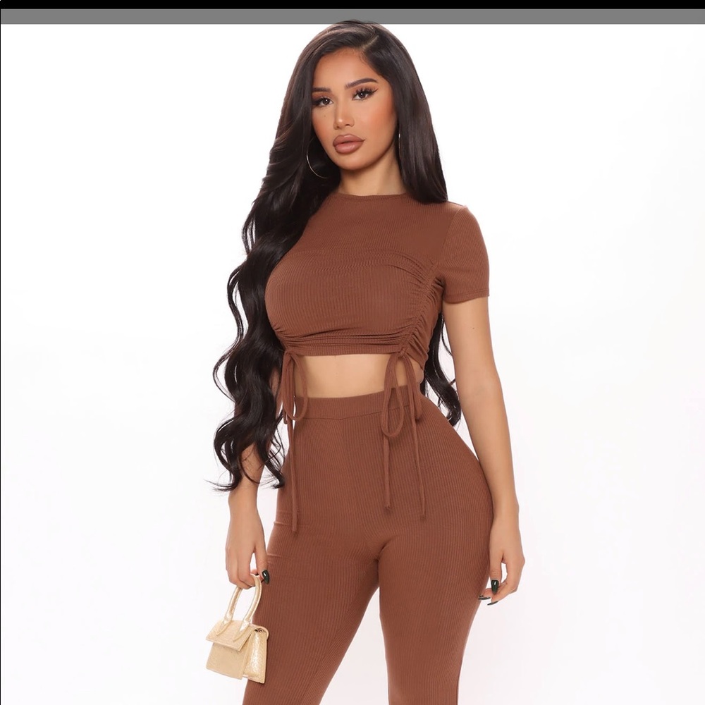 NWT Nova Ruched Pant Set -Brown Size XL
